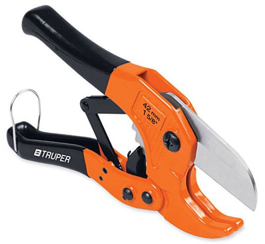 Truper 1 5/8" Ratcheting PVC Pipe Cutter, 1-5/8" Plastic Pipe Cutter - 12860 MEGA