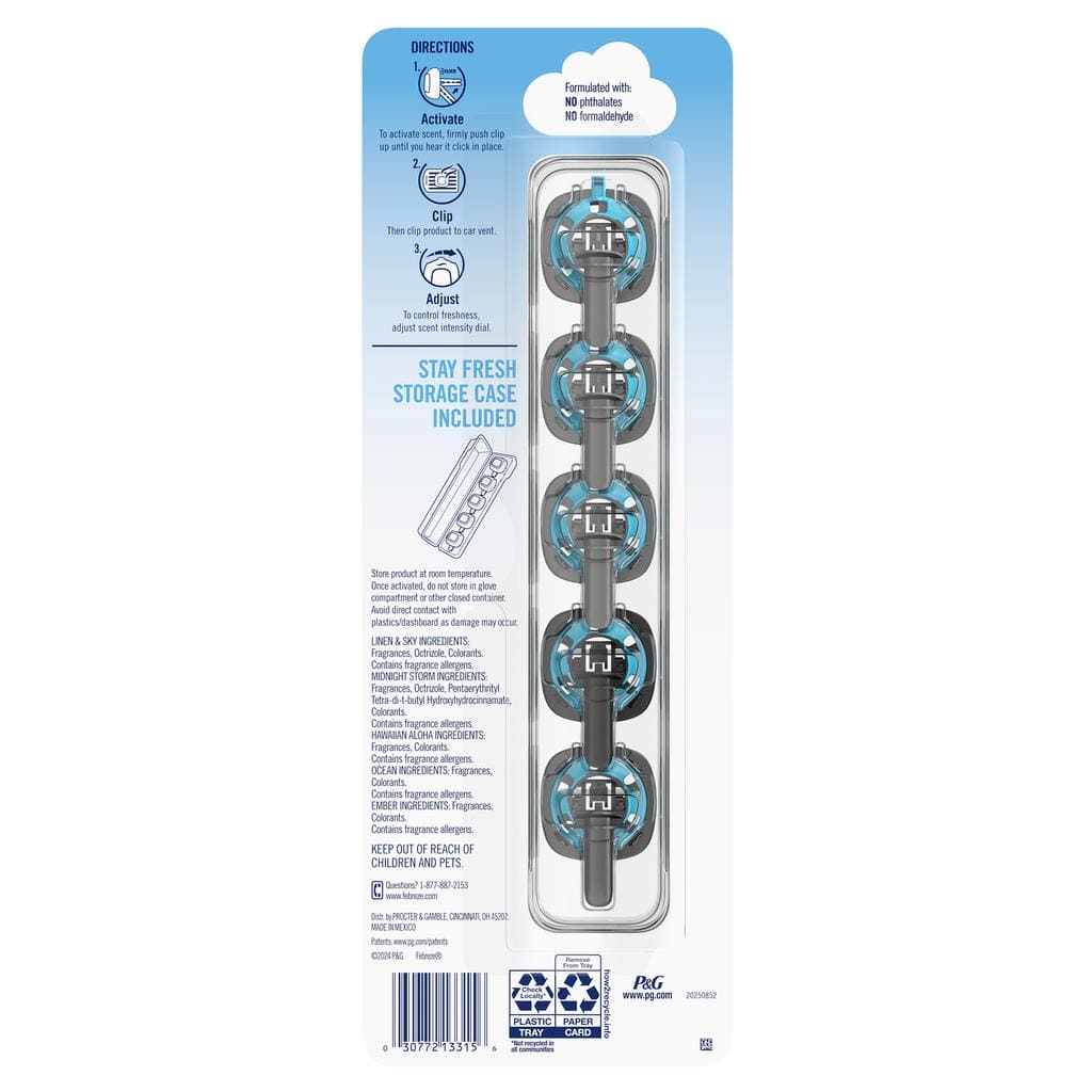 Febreze Car Air Freshener 5 Units-483916-0030772133132 ebuystt
