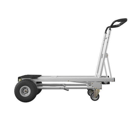 Cosco Handmick 3 In 1 Convertible Pneumatic 1000 Lbs Load Capacity 61" Height, 55-3/4" Length X 21" Width Hand Truck - Easily Converts To A 2 Wheel Upright, 4 Wheel Cart, Or An Assisted 4 Wheel Hand Truck - 206260 Ebuystt