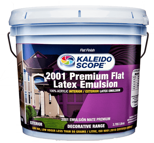 KALEIDOSCOPE 2001 Premium Flat Latex Emulsion, 100% Acrylic Interior / Exterior Latex Emulsion 3.785 liters - D201STD ebuystt