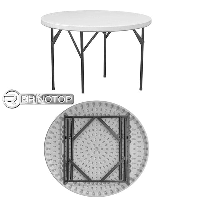 Rhinotop Heavy duty 44 Inches Round Table HDPE Off White. Banquet Table for Indoor/Outdoor Events- 20012355 Mega