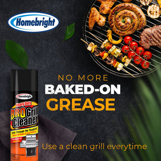 Homebright Bbq Grill Cleaner 13oz. - Enjoy a well-maintained cooking station with the help of this BBQ Grill Cleaner. It is formulated to break down tough burned-on food pieces and eliminate pesky grease buildup - 84960701443 Pie's Variety Store