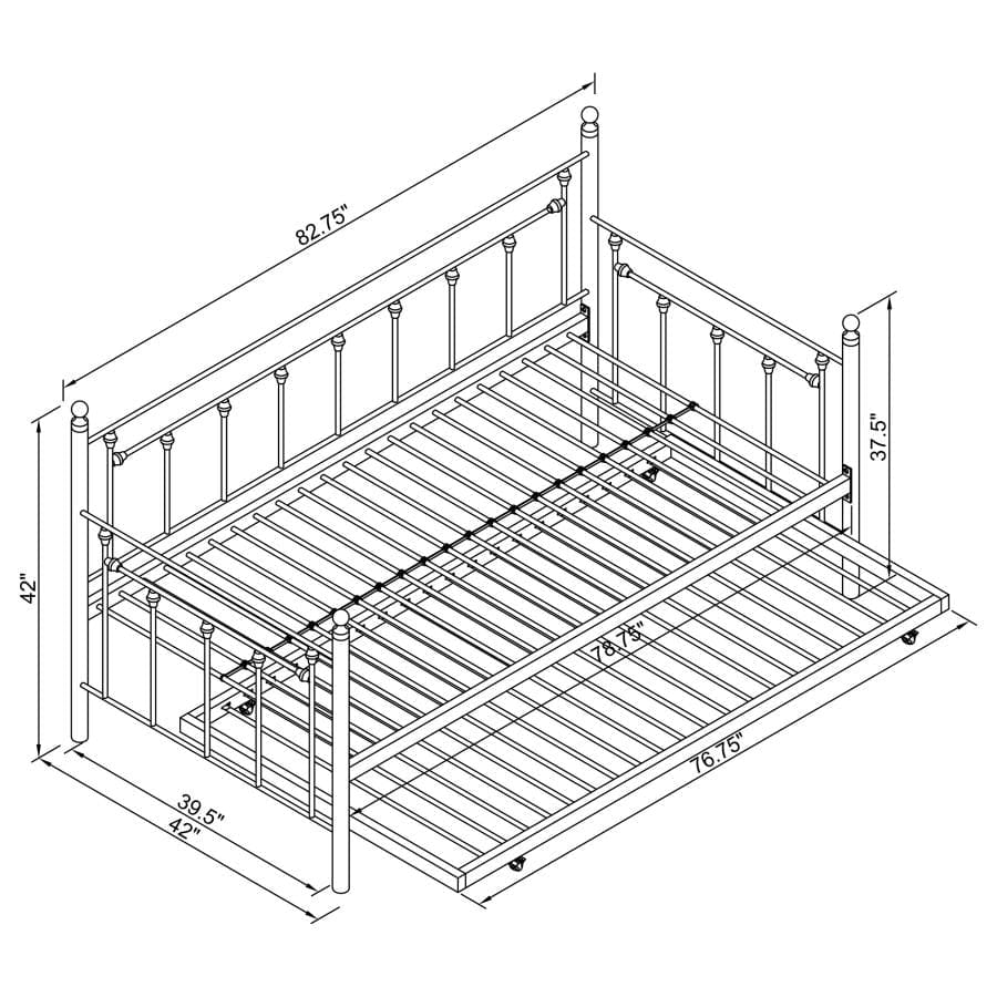 Nocus Metal Twin Daybed with Trundle White - 306055 ebuystt