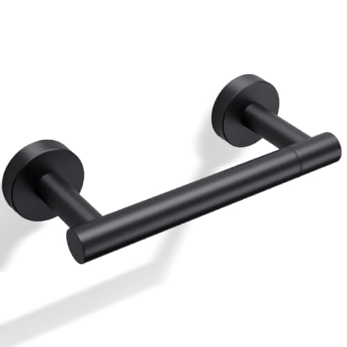 Day Moon™ Matte Black Toilet Paper Holder - Black Toilet Paper Holder Wall Mount - Modern Toilet Paper Roll Holder Black Matte Toilet Paper Holder - Black Bathroom Toilet Paper Holder Day Moon Designs
