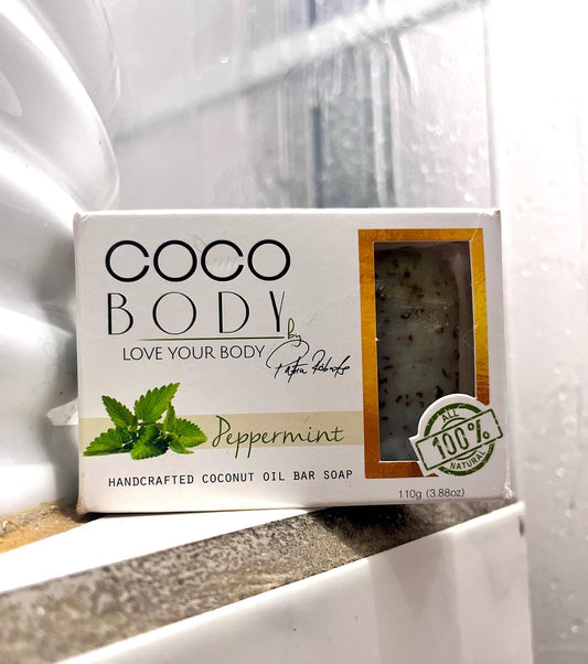 COCO BODY BAR SOAP PEPPERMINT 110G - CCBBSPMT110 Pie's Variety Store