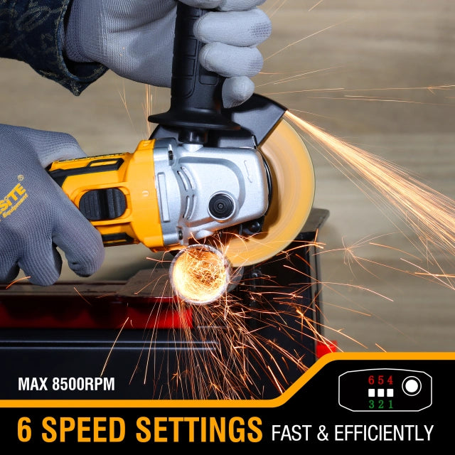 WORKSITE Brushless Angle Grinder Tool 4.5 Inch Variable Speed Portable Handheld Battery Powered Electric Grinders-CAG323 Worksite Power Tools