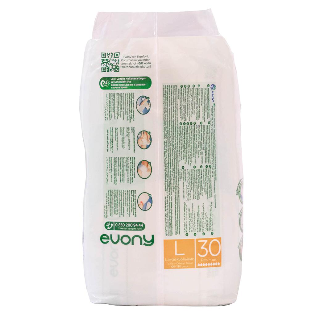 Evony Adult Diaper Large 30 Units - 379616 Ebuystt