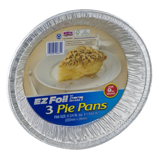 Hefty Ez Foil 9" Pie Pans, 3 Count - HEZFPP3 Pie's Variety Store