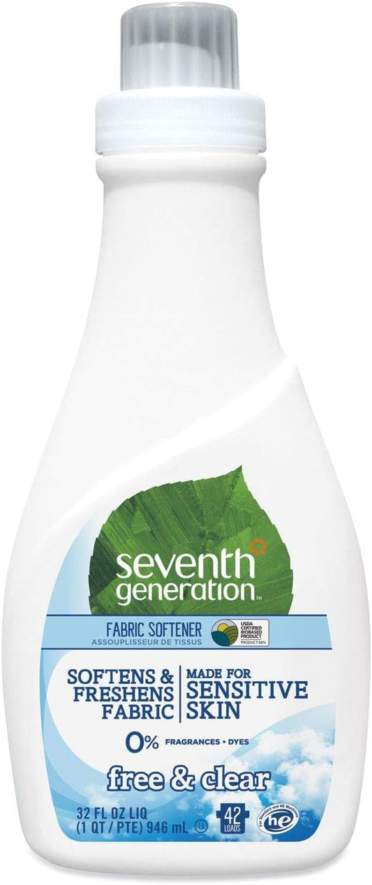 Natural Fabric Softener Liquid, 42 Loads Free & Clear 32.0fl oz (pack of 2) Natural and Co.