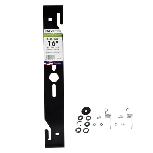 Maxpower 330100B 16" Universal Power Rake/Dethatcher Lawn Mower Blade, Black ebuys