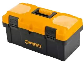 WORKSITE 22" Plastic Storage Toolbox with Organizer. Heavy Duty And Durable, Ideal for Car, Garages, Craftsmen, Tradesmen and Many More- WT8081 Worksite Hand Tools