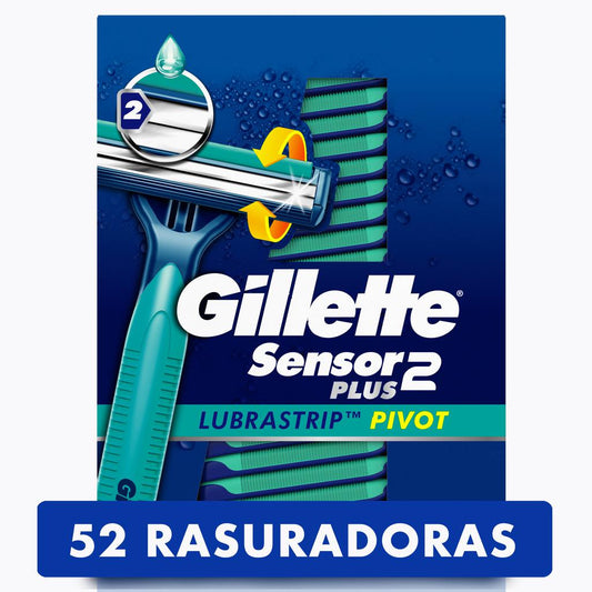 Gillette Disposable Razors 52 Units Gillette Sensor2 Plus Men's Disposable Razor features a chrome coating, for long-lasting blades-17257 Hannah's Variety Store