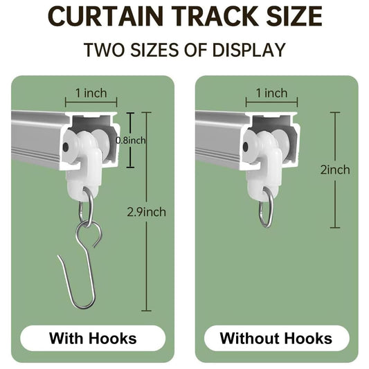 MaKefeile Ceiling Curtain Tracks 9FT,Curtain Track Wall Mount,Ceiling Mounted Sliding Door Curtains Rails Outdoor Extra Long Curtains Rod Room Divider Track for Living Bedroom with Hooks,White MaKefeile