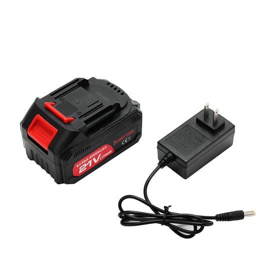 SHINTYOOL 21v Lithium Battery - 4.0 Ah Battery with Charger Adapter Led Indicator Compatible with Leaf Blower SHINTYOOL
