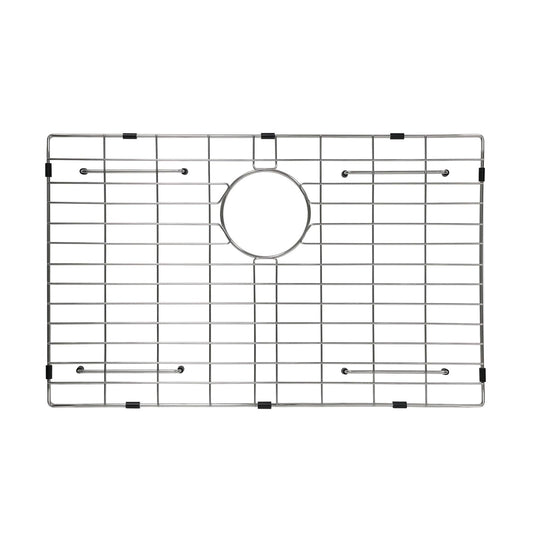 Sanycasa Stainless Steel Kitchen Sink Grid – 24-3/4” x 15-5/8” Sink Protector for Single Bowl Sinks – Rear Drain with Corner Radius 3/8", Durable Sink Grate & Drying Rack for Glassware SANYCASA