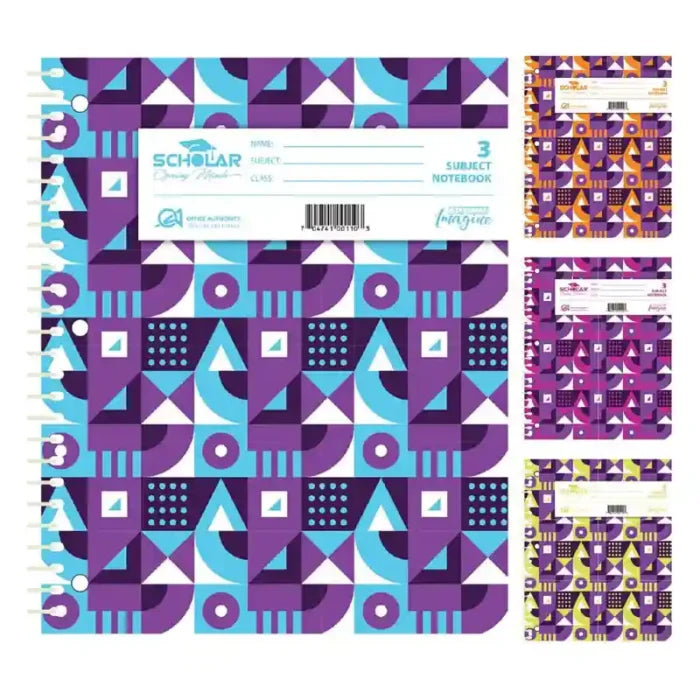 Scholar Spiral Notebook – Assorted Colors, 4 Subject Notebook - 70474100106 Pie's Variety Store