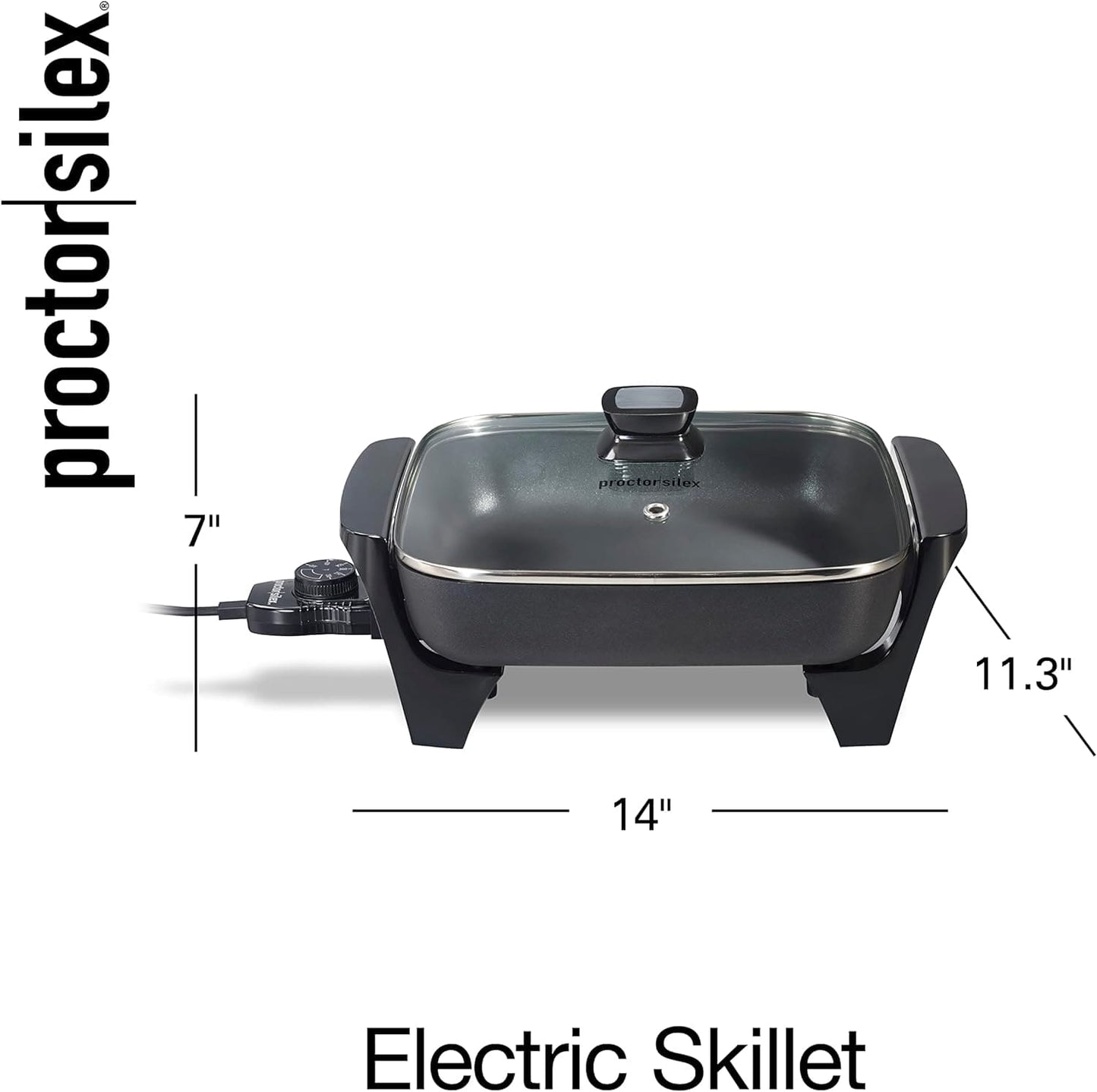 PROCTOR SILEX 38526 SKILLET WITH GLASS LID - PSXCJY38526 Pie's Variety Store