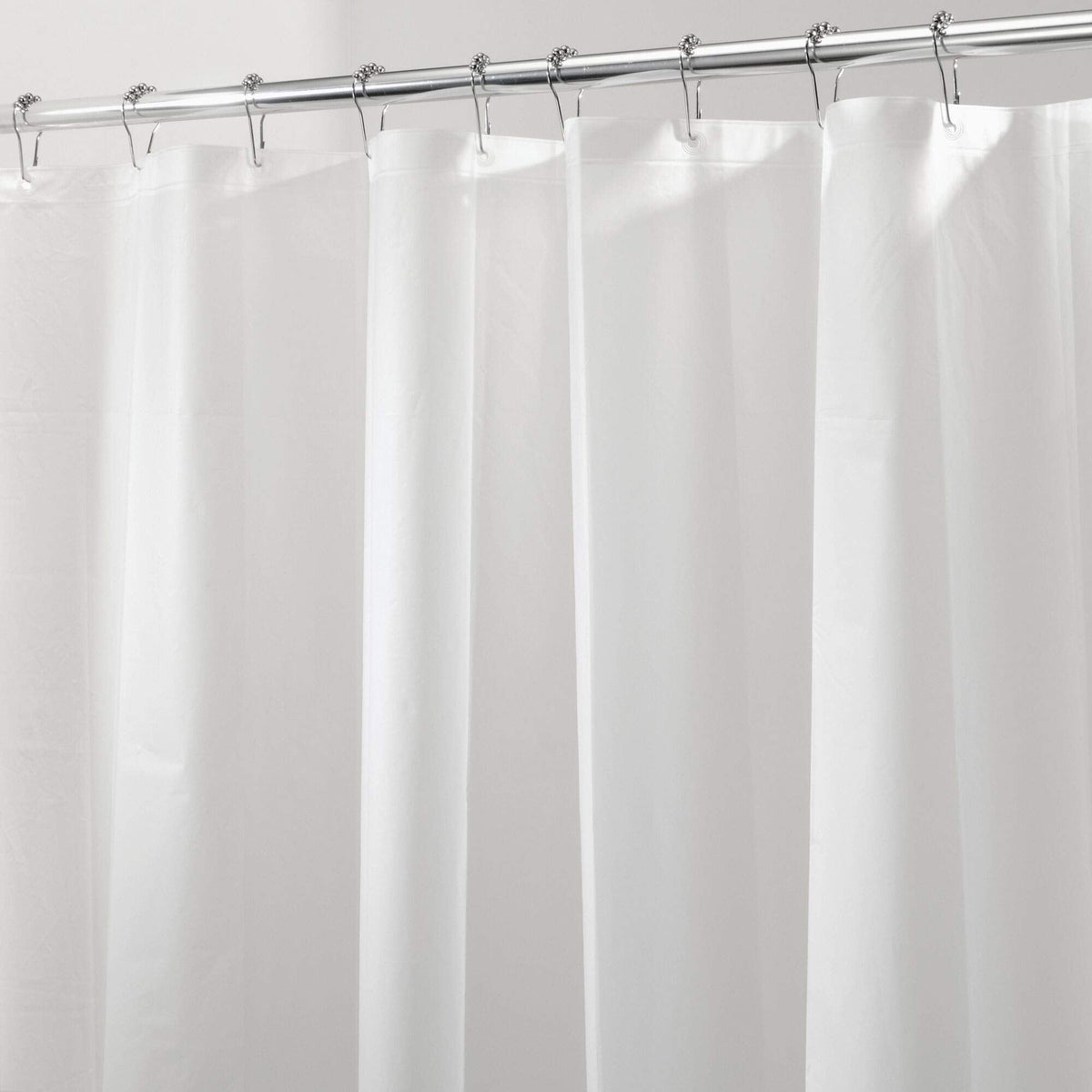 iDesign Waterproof PEVA Bathroom Shower Curtain Liner - 72" x 72", White InterDesign