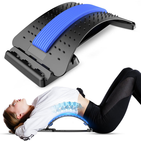 Back Stretcher for Lower Back Pain Relief, 4 Level Adjustable Lumbar Back Cracker Board, Back Cracking Device, Back Massager for Scoliosis, Spine Decompression and Lumbar Decompression(Black) CNYUANFEN