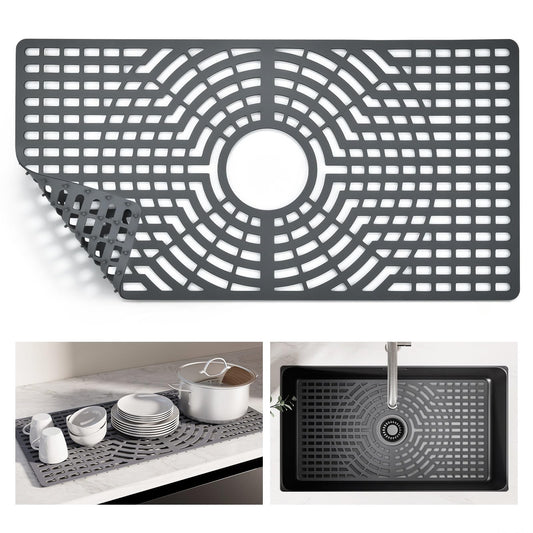 Snuggery Silicone Sink Protector for Kitchen Sink, 24"x12" Center Drain snuggery