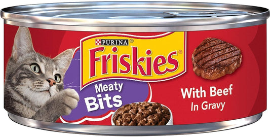 Purina Friskies Meaty Bits Beef With Gravy Cat Food 5.5oz - 05000042314 Pie's Variety Store
