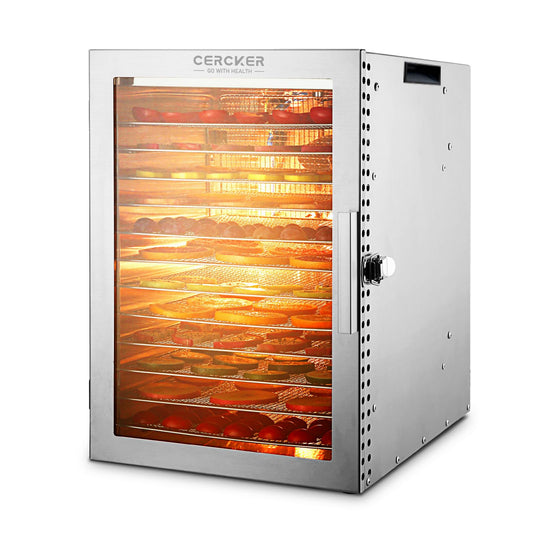 Food-Dehydrator Machine 12 Stainless Steel Trays, 10.9ft² Meat Dehydrator for Jerky, 800W Dryer for Herbs, 190ºF Temperature Control,24H Timer,Powerful Drying Capacity for Fruits,Yogurt Cercker