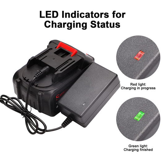 SHINTYOOL 21v Lithium Battery - 4.0 Ah Battery with Charger Adapter Led Indicator Compatible with Leaf Blower SHINTYOOL