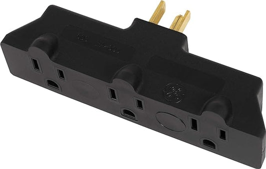 Powerlink 3 Outlet Adapter, 3-Prong Power Splitter,15A, 12V,1875W, 60Hz, Black, 1 Pack -JNCLJC40000011 MEGA