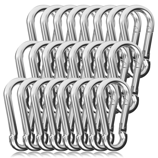 EPHECH 60PCS 3" Heavy Duty Spring Snap Hook, M8 5/16" Galvanized Steel Snap Hook Carabiner Quick Link Carabiner Clip, 500LBS Holding Capacity Quick Link Keychain for Swing Hammock Gym Outdoor EPHECH
