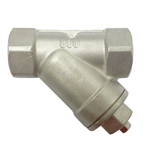 AF Hydro Stainless Steel SS316 Y-Strainer Filter Valve, 3/4"NPT, up to 800 PSI, with Mesh Size 1.0mm, Y-Shaped Filter Valve for General Water, Oil, and Gas AF