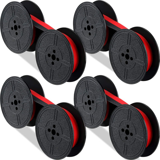 Tenare 4 Pairs Universal Typewriter Ribbon, Calculator Ribbon, Red, Black Tenare