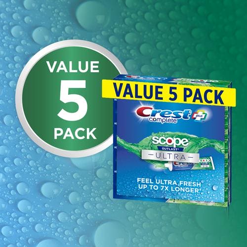 Crest Complete Whitening Toothpaste Plus Scope Outlast 5 Units / 178 g / 6.3 oz -441360 Ebuystt