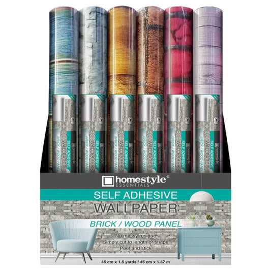 HOMESTYLE ESSENTIALS Self Adhesive contact Paper Print Design CH85517 (SOLD AS ASSORTED COLOURS ONLY) CV