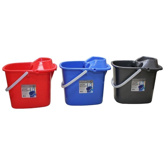 Heavy Duty, Durable, Attractive, 17 Litre, Mop Bucket with Squeezer on Wheels - CH89269 MEGA