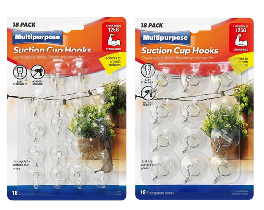 Multipurpose Suction Cup Hooks Size 1 Inch 18 pcs in pack- HY0285 ebuystt