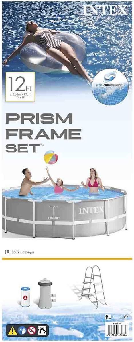 INTEX Prism Frame Pool 12ft X 39"-Sku# INTEX-26715 | Model# 26715 ebuystt