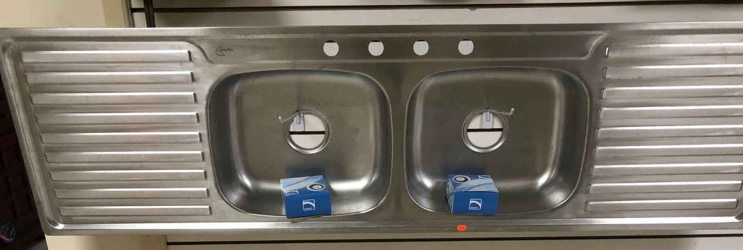 Double Bowl Double Drain Sink Commonly used in catering, hotel, industrial and school facilities and homes AUGH027 Mega