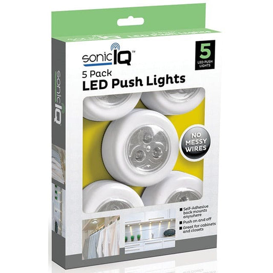Tap Light Push Lights Mini Night Touch Light LED Puck Lights Portable Under Cabinet Lighting Battery Operated Powered DIY Stick On Lights Closet Counter Kitchen, 5 Pack - LPL123012 MEGA