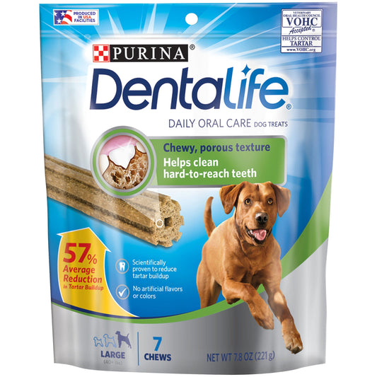 PURINA DENTALIFE DOG TREATS ORAL CARE LARGE 7CT 7.8OZ - PDACCSS53 Pie's Variety Store