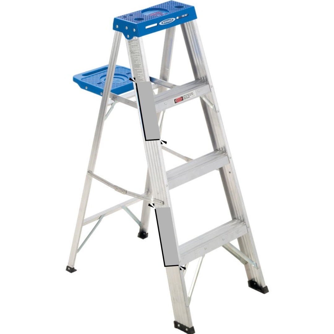 Pro Tech Aluminium Ladder 6ft - 5 Steps- ZY1002 MEGA