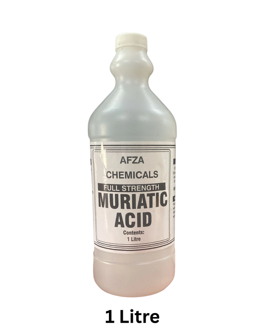 AFZA CHEMICALS MURIATIC ACID 1L - for Cleaning of Pools, Concrete Areas, Removing over Masonary Paint, etc MEGA