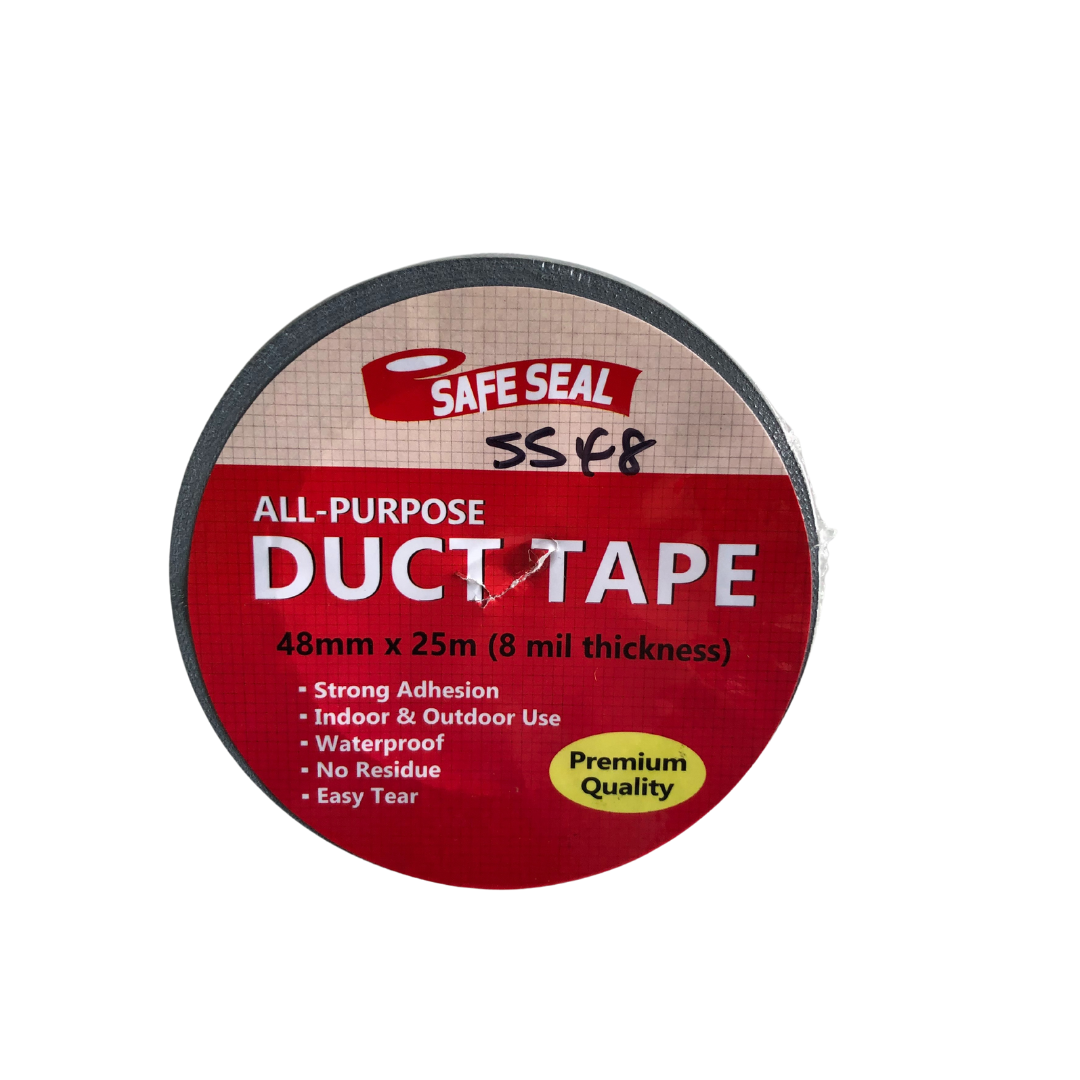 Safe Seal 48mm x 25m All Purpose Sliver Duct Tape, 8mil. You need your duct tape to stick and stay. We’ve got you covered. -SS48 MEGA