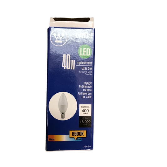 Westhousing LED 5Watt Candle Bulb E12 base - 38689 Mega