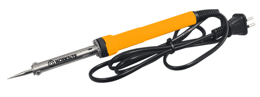 Worksite 100 W Electric Soldering Iron 110 V-120V, 50/60 HZ with Iron Stand. This tool is used for joining stained glass, light sheet metal and heavy electronic soldering work - WT9013B-110V Worksite Hand Tools