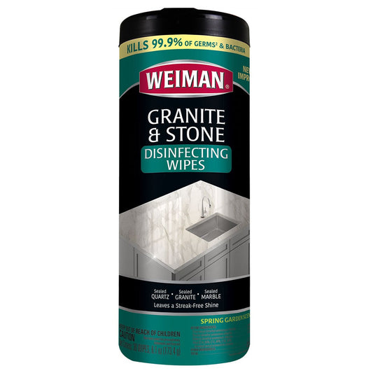 WEIMAN GRANITE & STONE DISINFECTING WIPES 30CT - WGW30 Pie's Variety Store