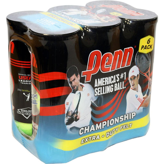 Penn Tennis Balls 6 Pack / 18 Units. You can start playing or practicing every day with this set of tennis balls, 6 packs each with 3 balls. -521027 EBUYSTT