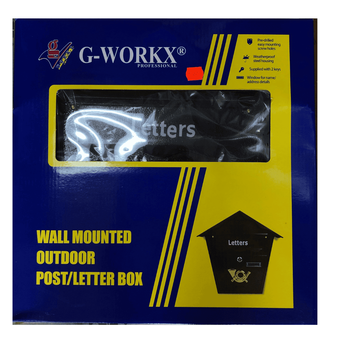 G-WORKX Wall Mounted Outdoor Post/Letter Box Heavy Duty Coated Steel, Letter Box for Curbside Parcels, - KGBM01B ebuystt