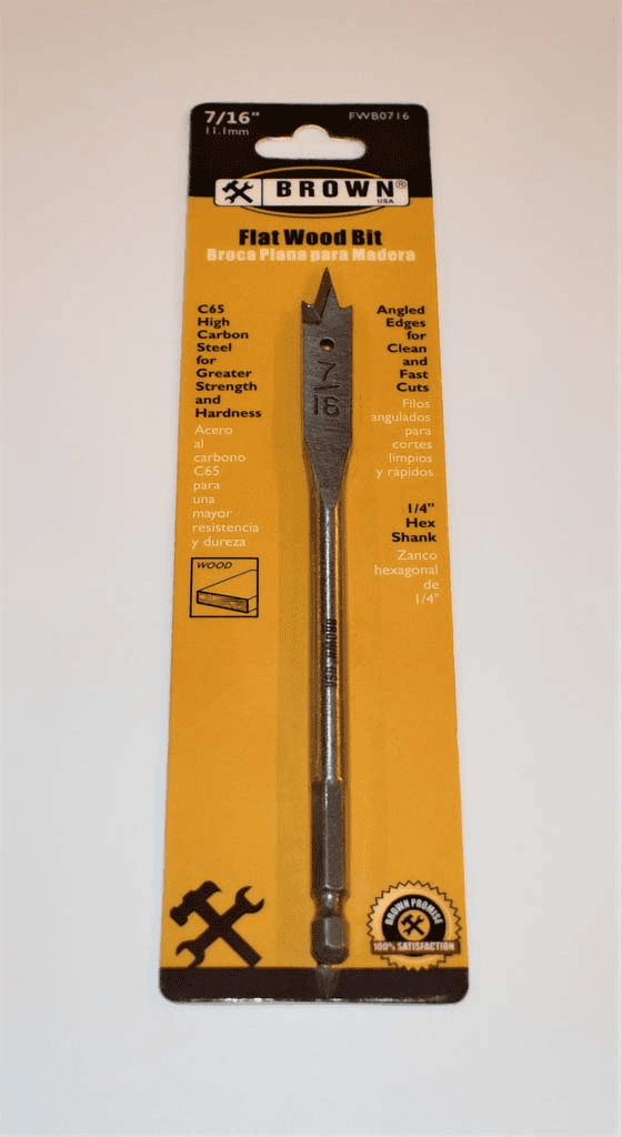 Brown Flat Wood bit 1-3/8 Inches and 9/16 inches for use in wood and wood-like materials. - FWB0138 - (1 3/8 inches) - FWB916 - (7/16 inches) MEGA