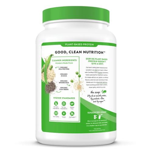 Orgain Plant Based Protein Powder 2.02 lb / 920 g This organic plant-based protein powder serves up 21g of vegan protein and only 150 calories in every serving. Fuel your body with clean-426638 Hannah's Variety Store