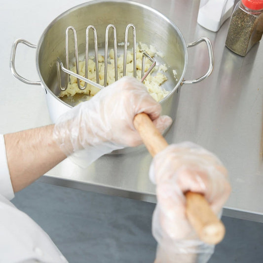 Royal Industries Potato Masher with Square Base, Chrome, 24 inch, Silver Mashed potatoes are one of the most satisfying sides a customer could ask for and it's also one of the most common -ROY PM SQ 24 Hannah's Variety Store